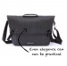 Odzu Smart Messenger Bag - елегантна здрава текстилна чанта с дръжкa и презрамка (тъмносив) 13