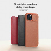 Nillkin Qin Book Pro Leather Flip Case - кожен калъф, тип портфейл за iPhone 15 Plus (черен) 2