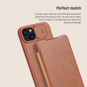 Nillkin Qin Book Pro Leather Flip Case - кожен калъф, тип портфейл за iPhone 15 Plus (черен) 4