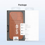 Nillkin Qin Book Pro Leather Flip Case - кожен калъф, тип портфейл за iPhone 15 Pro Max (черен) 5