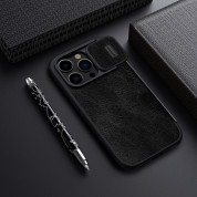 Nillkin Qin Book Pro Leather Flip Case - кожен калъф, тип портфейл за iPhone 15 Pro Max (черен) 4