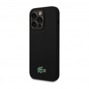Lacoste Croc Logo Liquid Silicone MagSafe Case - дизайнерски силиконов калъф с MagSafe за iPhone 15 Pro (черен)  1