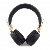 Guess PU Leather 4G Metal Logo Bluetooth Headphones - безжични блутут слушалки с микрофон за мобилни устройства (черен) 2