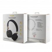 Guess PU Leather 4G Metal Logo Bluetooth Headphones - безжични блутут слушалки с микрофон за мобилни устройства (черен) 3