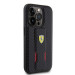 Ferrari Carbon Grip Stand Case - дизайнерски кожен кейс с поставка за iPhone 15 Pro Max (черен) 4