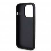 Ferrari Carbon Grip Stand Case - дизайнерски кожен кейс с поставка за iPhone 15 Pro Max (черен) 5