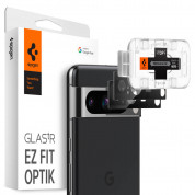 Spigen Glass Optik Lens Protector 2 Pack - комплект 2 броя предпазни стъклени протектора за камерата на Google Pixel 8 Pro (черен)