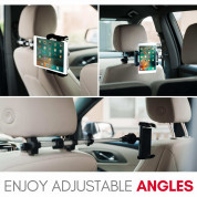 Macally Dual Position Car Seat Headrest Mount - поставка за смартфон или таблет за седалката на автомобил (сребрист) 5