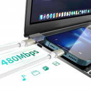 4smarts PremiumCord USB-C to USB-C Cable 60W Set - комплект 3 броя изключително здрави и качествени плетени USB-C кабели за устройства с USB-C порт (бял) 1