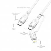 4smarts ComboCord CL USB-C to USB-C and Lightning Cable 1.5m  (fabric white) 2