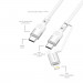 4smarts ComboCord CL USB-C to USB-C and Lightning Cable - качествен многофункционален кабел USB-C към USB-C или Lightning (150 см) (бял) 3