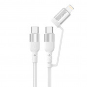 4smarts ComboCord CL USB-C to USB-C and Lightning Cable 1.5m  (fabric white) 4