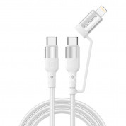 4smarts ComboCord CL USB-C to USB-C and Lightning Cable 1.5m  (fabric white)