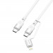 4smarts ComboCord CL USB-C to USB-C and Lightning Cable - качествен многофункционален кабел USB-C към USB-C или Lightning (150 см) (бял) 4