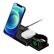 4smarts UltiMag Trident 3-in-1 Magnetic Wireless Charger 20W - тройна поставка (пад) за безжично зареждане за iPhone с Magsafe, Apple Watch, AirPods Pro и Qi съвместими мобилни устройства (черен) 1