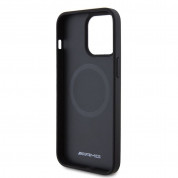 AMG Carbon Effect Leather MagSafe Case - дизайнерски кожен кейс с висока защита с MagSafe за iPhone 15 Pro Max (черен) 5