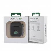 Lacoste AirPods Liquid Silicone Croc Logo Case - силиконов калъф с карабинер за Apple Apple AirPods и Apple AirPods 2 (черен) 2