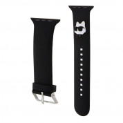 Karl Lagerfeld Choupette Head NFT Silicone Watch Strap for Apple Watch 42mm, 44mm, 45mm, Ultra 49mm (black)