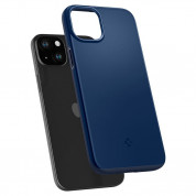 Spigen Thin Fit Case - качествен тънък матиран кейс за iPhone 15 (тъмносин) 8