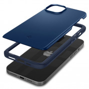 Spigen Thin Fit Case - качествен тънък матиран кейс за iPhone 15 (тъмносин) 9