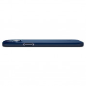 Spigen Thin Fit Case - качествен тънък матиран кейс за iPhone 15 (тъмносин) 10