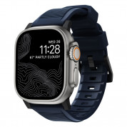 Nomad Rugged Strap - силиконова каишка за Apple Watch 42мм, 44мм, 45мм, Ultra 49мм (син-черен)
