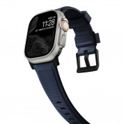 Nomad Rugged Strap - силиконова каишка за Apple Watch 42мм, 44мм, 45мм, Ultra 49мм (син-черен) 5