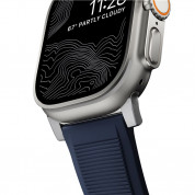 Nomad Rugged Strap - силиконова каишка за Apple Watch 42мм, 44мм, 45мм, Ultra 49мм (син-сребрист) 4