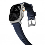 Nomad Rugged Strap - силиконова каишка за Apple Watch 42мм, 44мм, 45мм, Ultra 49мм (син-сребрист) 5