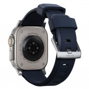 Nomad Rugged Strap - силиконова каишка за Apple Watch 42мм, 44мм, 45мм, Ultra 49мм (син-сребрист) 1