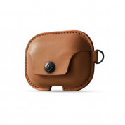 TwelveSouth AirSnap Leather Case - кожен калъф (ествествена кожа) за Apple AirPods Pro, AirPods Pro 2 (кафяв) 1