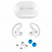 JLAB Jbuds Air Sport TWS Earbuds - безжични спортни блутут слушалки със зареждащ кейс за мобилни устройства (бял) 3