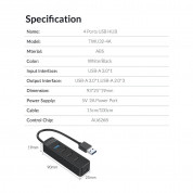 Orico USB-А 3.0 Hub 4 Port - 4-ри портов USB-A хъб с 3 х USB-A 2.0 и 1 х USB-A 3.0 порта (черен)  14