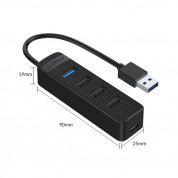 Orico USB-А 3.0 Hub 4 Port - 4-ри портов USB-A хъб с 3 х USB-A 2.0 и 1 х USB-A 3.0 порта (черен)  3