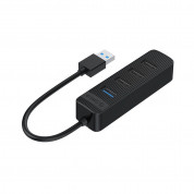 Orico USB-А 3.0 Hub 4 Port - 4-ри портов USB-A хъб с 3 х USB-A 2.0 и 1 х USB-A 3.0 порта (черен)  1