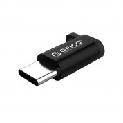Orico USB-C Male to MicroUSB Female Adapter - адаптер от microUSB женско към USB-C мъжко за мобилни устройства с USB-C порт (черен) 1