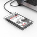 Orico USB-C HDD SSD 2.5 Hard Drive Enclosure 10Gbps - външна кутия за 2.5 инча дискове (прозрачен) 3