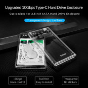 Orico USB-C HDD SSD 2.5 Hard Drive Enclosure 10Gbps - външна кутия за 2.5 инча дискове (прозрачен) 4