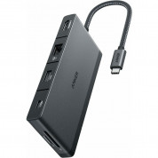 Anker 552 9-in-1 USB-C PD Hub 100W - мултифункционален USB-C хъб за свързване на допълнителна периферия (черен) 