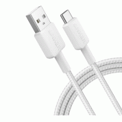 Anker 322 USB-A to USB-C Cable - здрав кабел с въжена оплетка и бързо зареждане за устройства с USB-C (90 см) (бял)  1