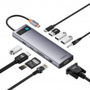 Baseus USB-C Metal Gleam StarJoy Series 11-in-1 Hub (B00030709811-00) - мултифункционален хъб за свързване на допълнителна периферия за устройства с USB-C (тъмносив) 1