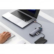 Baseus USB-C Metal Gleam StarJoy Series 11-in-1 Hub (B00030709811-00) - мултифункционален хъб за свързване на допълнителна периферия за устройства с USB-C (тъмносив) 6