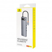 Baseus USB-C Metal Gleam StarJoy Series 11-in-1 Hub (B00030709811-00) - мултифункционален хъб за свързване на допълнителна периферия за устройства с USB-C (тъмносив) 8