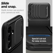 Spigen Optik Armor Case - тънък качествен силиконов (TPU) калъф с капак за камерата за Samsung Galaxy S23 FE (черен) 12