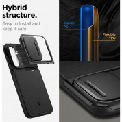 Spigen Optik Armor Case - тънък качествен силиконов (TPU) калъф с капак за камерата за Samsung Galaxy S23 FE (черен) 13