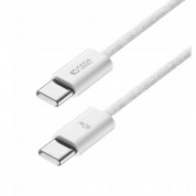 Tech-Protect Ultraboost Classic USB-C to USB-C Cable 60W - кабел с въжена оплетка и бързо зареждане за устройства с USB-C порт (100 см) (бял) 1