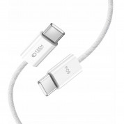 Tech-Protect Ultraboost Classic USB-C to USB-C Cable 60W - кабел с въжена оплетка и бързо зареждане за устройства с USB-C порт (200 см) (бял) 2