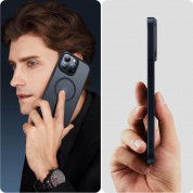 Tech-Protect MagMat MagSafe Case - хибриден удароустойчив кейс с MagSafe за iPhone 15 Pro Max (сив-мат) 4