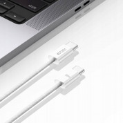 Tech-Protect Ultraboost Classic USB-C to USB-C Cable 60W - кабел с въжена оплетка и бързо зареждане за устройства с USB-C порт (25 см) (бял) 3