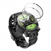 i-Blason SUPCASE ArmorBox Case With Tempered Glass Case - удароустойчив хибриден кейс с вградена силиконова каишка и стъклени протектори за Galaxy Watch 5, Galaxy Watch 4, Galaxy Watch 6 44мм (черен)